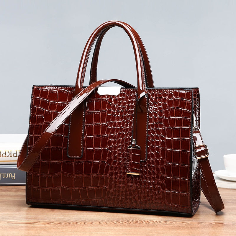 Sac en cuir pour femmes motif crocodile