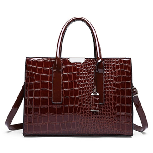 Sac en cuir pour femmes motif crocodile