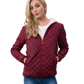 Veste Parka Femme Velours Vin